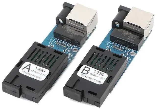 Main image of 1Pair Mini Gigabit Fiber Optical Media Converter 10/100/1000Mbps | Auto-Negotiation; Single-mode 3Km; SC/UPC,SC/APC Port; 1.25G Speed; 1550nm Wavelength; No Power Adapter