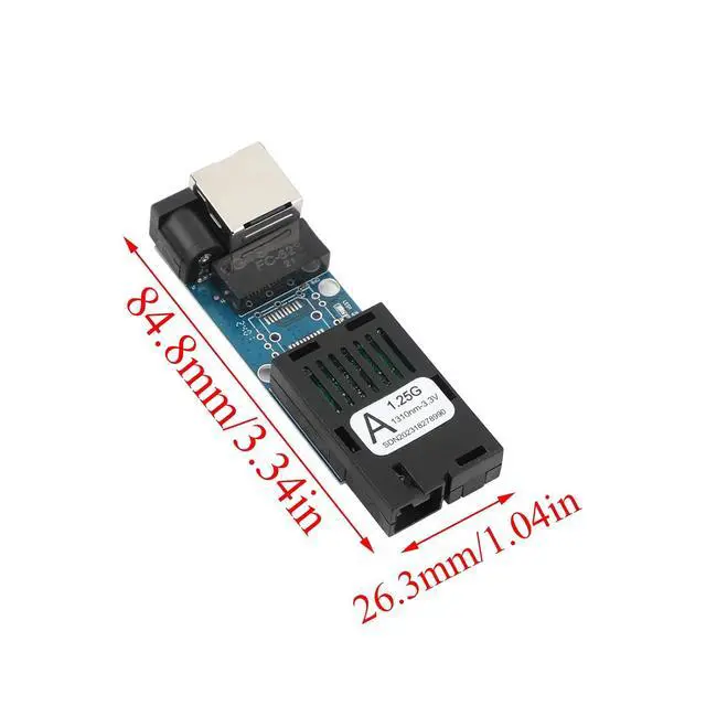 Alt view image 6 of 7 - 1Pair Mini Gigabit Fiber Optical Media Converter 10/100/1000Mbps | Auto-Negotiation; Single-mode 3Km; SC/UPC,SC/APC Port; 1.25G Speed; 1550nm Wavelength; No Power Adapter