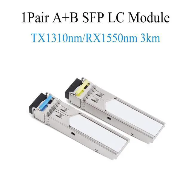 Alt view image 2 of 7 - 1Pair 1.25G SFP Transceiver Single Mode LC 1310/1550nm 3km | 1.25Gbps, Bi-directional, Single-mode, Simplex, Hot-pluggable, Suitable for LC Fiber