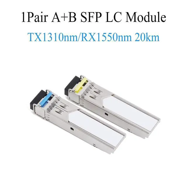 Alt view image 2 of 7 - 10Pairss 1.25G SFP Transceiver Single Mode LC 1310/1550nm 20km | 1.25Gbps, Bi-directional, Single-mode, Simplex, Hot-pluggable, Suitable for LC Fiber
