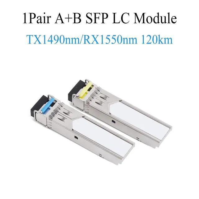 Alt view image 2 of 7 - 10Pairss 1.25G SFP Transceiver Single Mode LC 1310/1550nm 120km | 1.25Gbps, Bi-directional, Single-mode, Simplex, Hot-pluggable, Suitable for LC Fiber