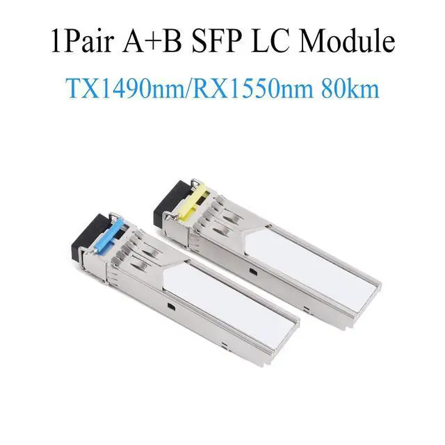 Alt view image 2 of 7 - 10Pairss 1.25G SFP Transceiver Single Mode LC 1310/1550nm 80km | 1.25Gbps, Bi-directional, Single-mode, Simplex, Hot-pluggable, Suitable for LC Fiber