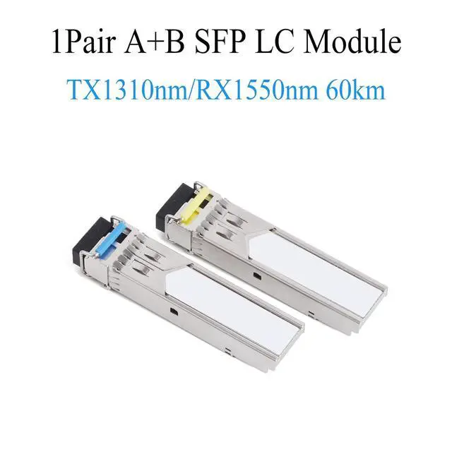 Alt view image 2 of 7 - 10Pairss 1.25G SFP Transceiver Single Mode LC 1310/1550nm 60km | 1.25Gbps, Bi-directional, Single-mode, Simplex, Hot-pluggable, Suitable for LC Fiber