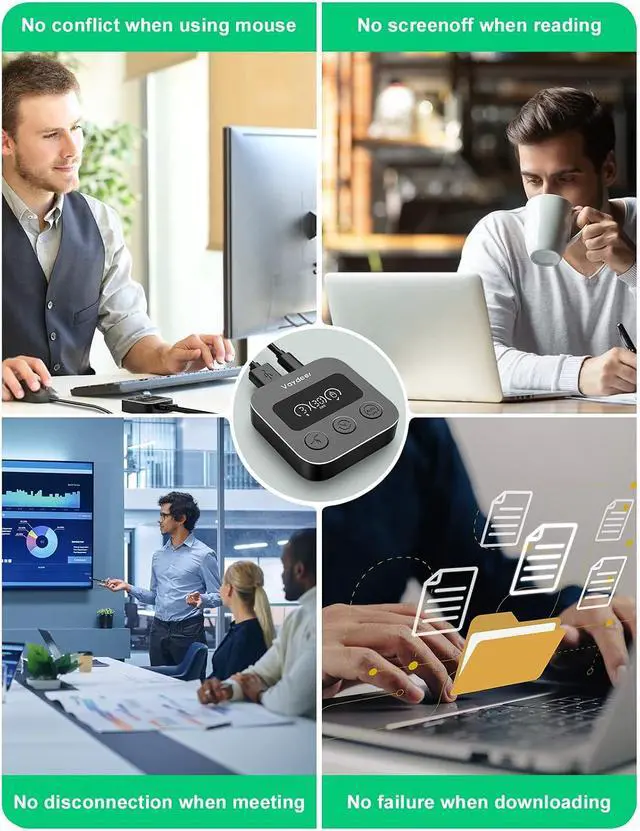 Alt view image 7 of 7 - Smart Mouse Jiggler, X3 Plus Undetectable Mouse Mover by IT, Auto Running When AFK, Auto Stop When Mouse in use, Plug and Play with LED Display, 3 Tracks, Undetectable Mouse Shaker Wiggler