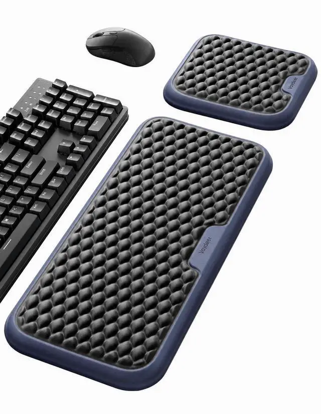 Main image of Extra Large Wide Wrist Rest Set for Keyboard and Mouse, Computer Ergonomic Wrist Support, Armrest Elbow Pad Mouse Rest, Typing Pain Relief Soft Memory Foam Desk Cushion for Office Work Gaming