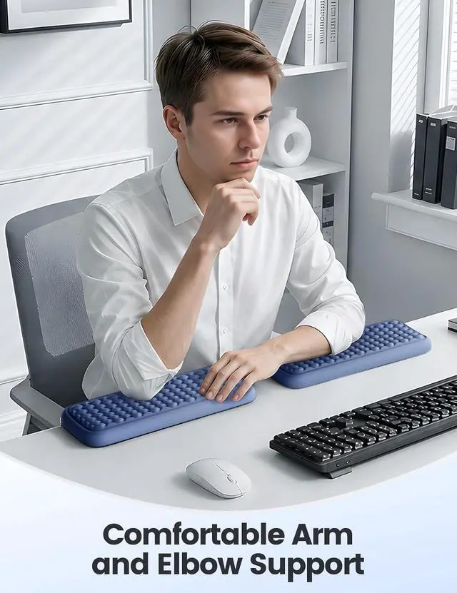 Alt view image 3 of 7 - 2Pcs Elbow Pad for Desk, L-Shaped Arm Rest, Ergonomic Elbow Rest | Memory Foam Desk Edge Cushion, Wrist Rest Pad Keyboard Mouse Support for Palm Hand Office Computer Home Gaming Accessories