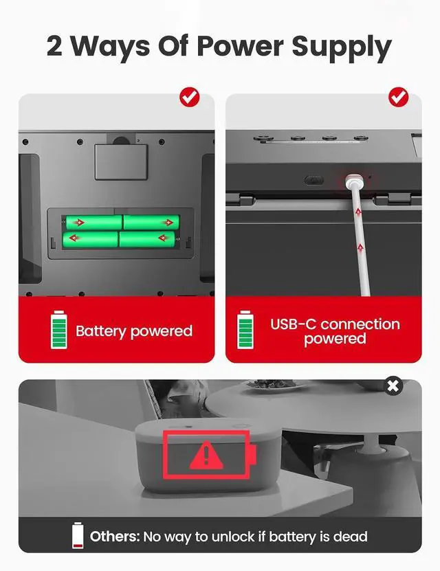 Alt view image 7 of 7 - Large Metal Timed Lock Box, Phone Lock Box with Timer, USB-C Power | Time-release storage for phones, tablets, medicine and snacks, designed to support self-control routines