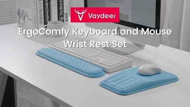 Alt view image 2 of 2 - 2-in-1 Keyboard & Mouse Wrist Rest Set Ergonomic Pain-Relief Support, Memory Foam Wrist Cushion with 8° Slope & Massage Nubs, Non-Slip PU Base, Relieves Wrist Pain & Carpal Tunnel from Long Typing