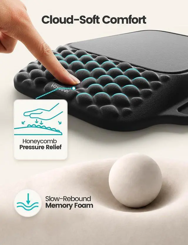 Alt view image 6 of 7 - Mouse Pad with Wrist Rest Storage, Ergonomic Support Memory Foam | Non-Slip Cushioned Mouse Pad Provides Stable Wrist Support And Convenient Storage for Comfortable Home, Office And Gaming Use