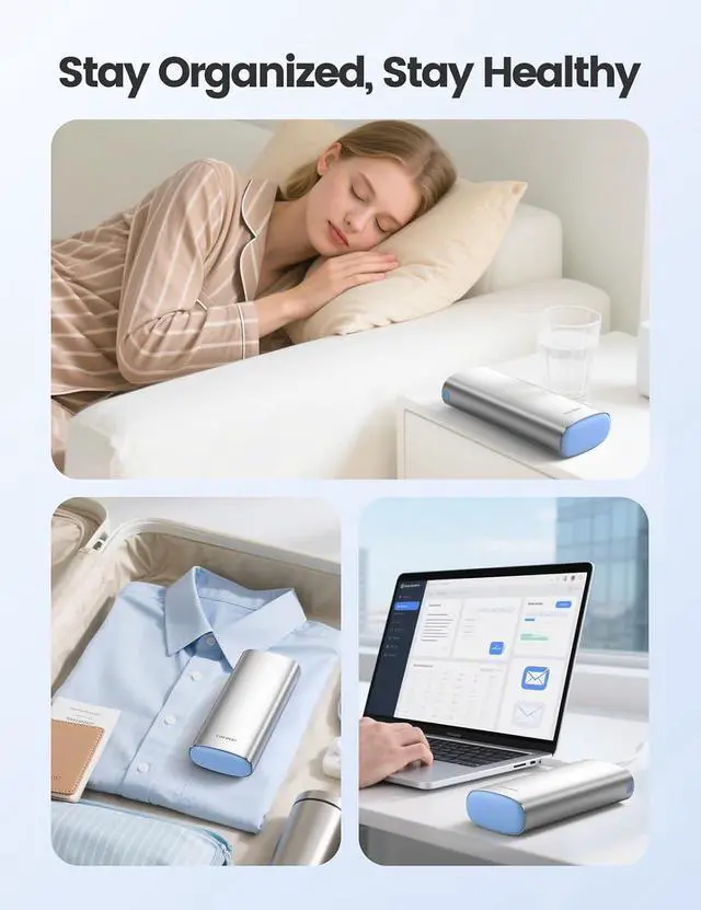 Alt view image 7 of 7 - Metal Pill Organizer Bundle (2-Pack) 7-Day AM/PM 14-Compartment Weekly Pill Box (Silver) + Compact Travel Pill Organizer Without Dividers (Rose Gold), Moisture-Proof Desiccant Chamber