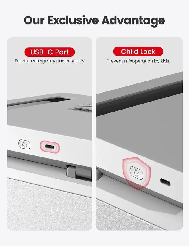 Alt view image 4 of 7 - Metal Timed Lock Box for Phones, No-Override Timer, Child Lock, LED | Black port-free enclosure with up to 365-day settings, USB-C or 4 AA battery power and an emergency unlock option