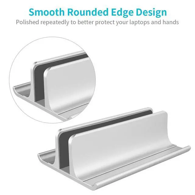 Alt view image 5 of 7 - 3-in-1 Aluminum Laptop Stand Vertical Laptop Stand Holder for Desk with Adjustable Dock, Space-Saving Organizer for All MacBook, Surface, Samsung, HP, Dell, up to 17.3 inch