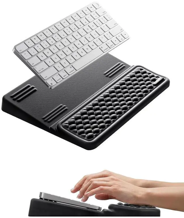 Main image of Medium Keyboard Wrist Rest for Computer, Soft Memory Foam Keyboard Stand with Wrist Support for 60% 65% Keyboard, Non-Slip Laptop Wrist Rest for Gaming Office
