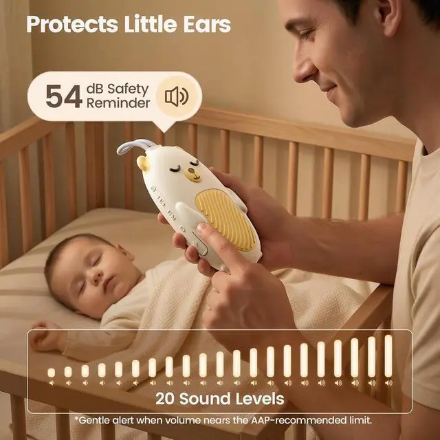 Alt view image 5 of 7 - Baby Sound Machine for Sleep, Portable White Noise Machine with 115 Sounds & 4 Growth Stages, Pregnancy to Toddler Sleep Soother for Newborns, Babies & Moms, Gift-Ready Design