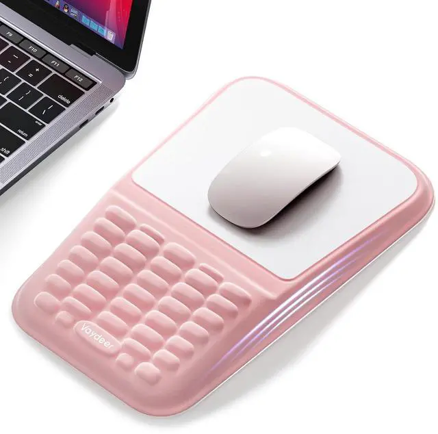 Main image of Ergonomic Mouse Pad with Wrist Rest Memory Foam Mouse Pad with Wrist Support & Massage Bulge, Non-Slip PU Base, Relieves Carpal Tunnel Pain Ideal Mouse Wrist Rest for Office & Home