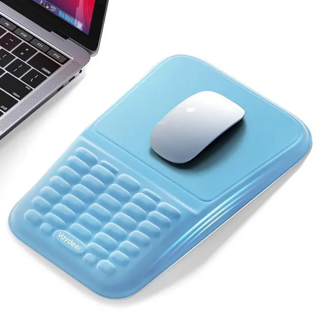 Main image of Ergonomic Mouse Pad with Wrist Rest Memory Foam Mouse Pad with Wrist Support & Massage Bulge, Non-Slip PU Base, Relieves Carpal Tunnel Pain Ideal Mouse Wrist Rest for Office & Home (Blue)