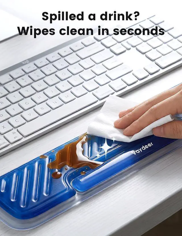 Alt view image 5 of 7 - Gel Keyboard Wrist Rest and Mouse Pad with Wrist Rest Set, Ergonomic Wrist Support for Desk, Computer Wrist Pad for Home Office Gaming Remote Work Carpal Tunnel Pain Relief-Champagne