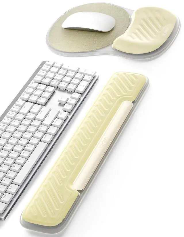 Main image of Gel Keyboard Wrist Rest and Mouse Pad with Wrist Rest Set, Ergonomic Wrist Support for Desk, Computer Wrist Pad for Home Office Gaming Remote Work Carpal Tunnel Pain Relief-Champagne