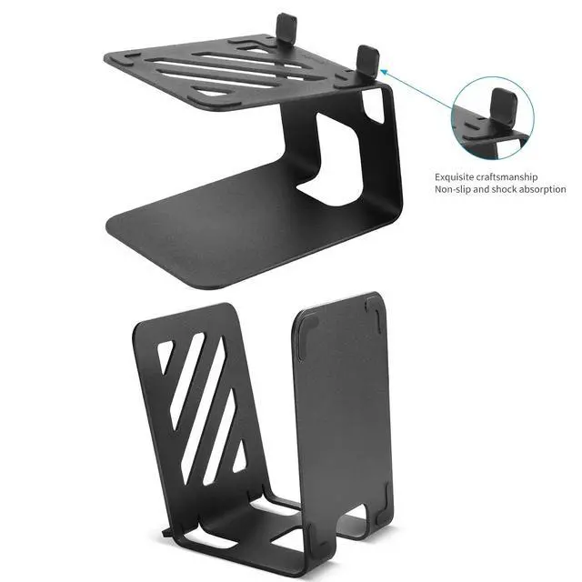 Alt view image 5 of 7 - Desktop Speaker Stands with Vibration Absorption Pads, Metal Speaker Stands Pair Support Up to 40lbs,Bookshelf Speaker Stands for Better Audio Experience (7.09 x 5.51 x 5.12 inch)