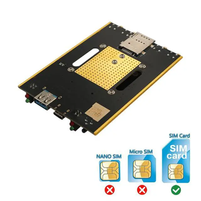 Alt view image 2 of 7 - 5G NGFF M.2 Key B to USB 3.0 Module Adapter Card with Auxiliary Power Cooling Fan Support 3042/3052 Card for 5G 4G LTE GSM Modem