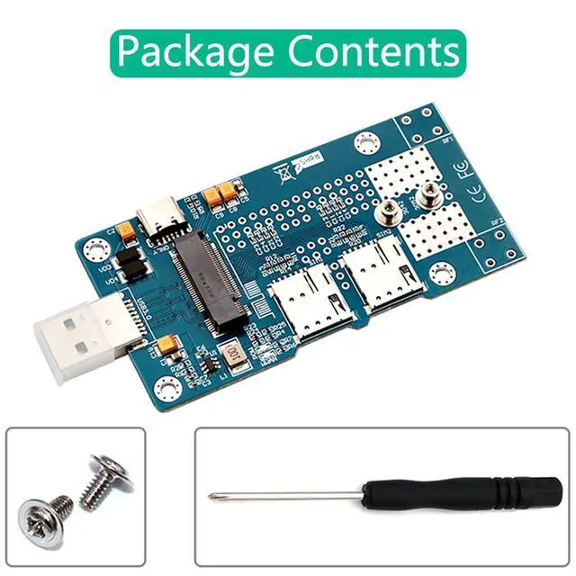 Alt view image 6 of 7 - M.2 NGFF Key B to USB 3.0 Adapter with Auxiliary Power and Dual Nano SIM Card Slot for 3G/4G/5G Module