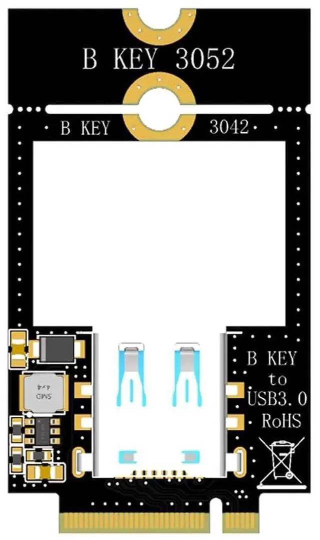 Alt view image 7 of 7 - WWAN 4G Network Module Adapter M.2 B Key to USB/Dual TF Expansion Card Support for 3042 3052 (M.2 B-Key to USB3.0)