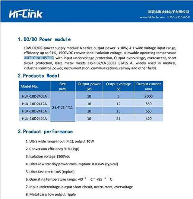 Alt view image 2 of 5 - 24V to 5V 10W 2000mA DC to DC Isolated Power Module 5v/12v/15v/24v DCDC Switching Power Module (10D2405A,2 Pcs)