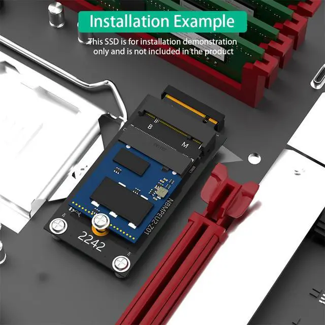 Alt view image 4 of 7 - M.2 NVME M-Key B+M 2230 to 2242 SATA-Bus SSD Extension Adapter Card Compatible with ThinkPad X270 X280 T470 T480 L480 T580 Serials (2230 to 2242) (Pack of 2)