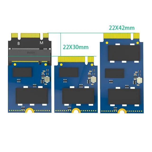 Alt view image 5 of 7 - M.2 NVME M-Key B+M 2230 to 2242 SATA-Bus SSD Extension Adapter Card Compatible with ThinkPad X270 X280 T470 T480 L480 T580 Serials (2230 to 2242) (Pack of 2)