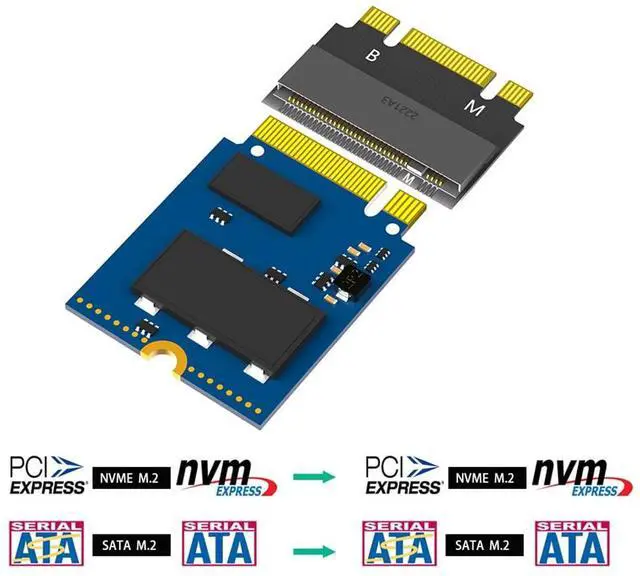 Alt view image 3 of 7 - M.2 NVME M-Key B+M 2230 to 2242 SATA-Bus SSD Extension Adapter Card Compatible with ThinkPad X270 X280 T470 T480 L480 T580 Serials (2230 to 2242) (Pack of 2)