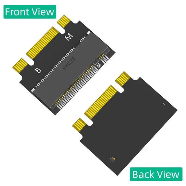 Alt view image 2 of 7 - M.2 NVME M-Key B+M 2230 to 2242 SATA-Bus SSD Extension Adapter Card Compatible with ThinkPad X270 X280 T470 T480 L480 T580 Serials (2230 to 2242) (Pack of 2)