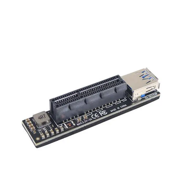Alt view image 2 of 7 - Add On PCI Express X1 to X4 USB 3.0 Adapter Raiser Extender PCIE Riser Card USB3.0 PCI-E SATA Expansion Card