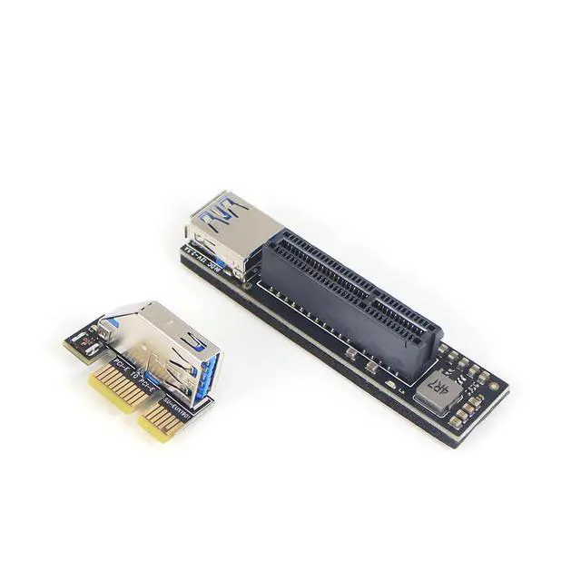 Alt view image 7 of 7 - Add On PCI Express X1 to X4 USB 3.0 Adapter Raiser Extender PCIE Riser Card USB3.0 PCI-E SATA Expansion Card