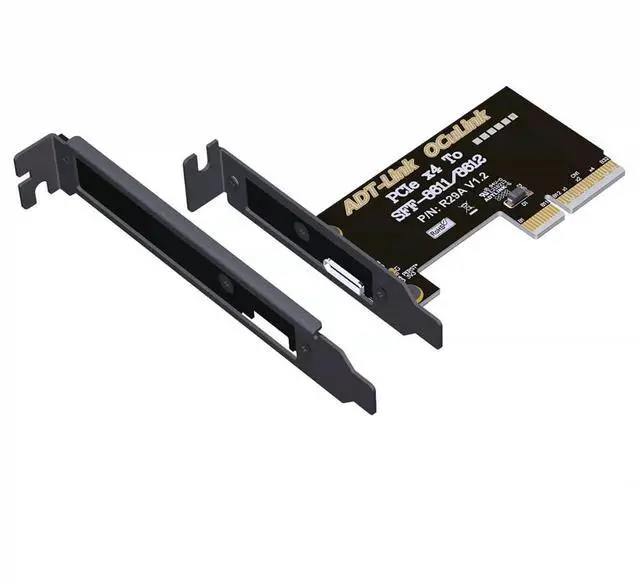 Main image of ADT-R29A PCIe4.0 x4 to SFF-8611/8612 OCuLink Adapter Card 64Gbps with Half and Full Height Baffle Support Chassis External
