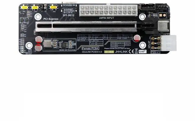 Main image of F2D 64G Oculink SFF-8612 to PCIE4.0 X16 GPU Development Board 8611 Adapter with ATX 24P Power Port for Motherboard External Graphics Card