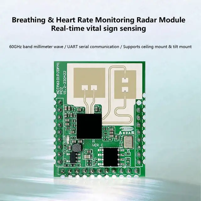 Alt view image 2 of 7 - HLK-LD6003 60G Heart Rate Detection Radar Module 3M Non Contact Millimeter Wave Breathing + Heartbeat Sensor Support UART Serial Communication