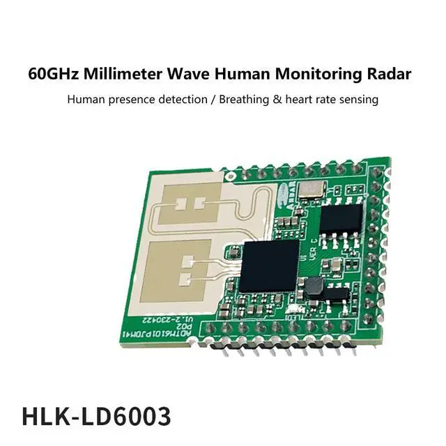 Alt view image 5 of 7 - HLK-LD6003 60G Heart Rate Detection Radar Module 3M Non Contact Millimeter Wave Breathing + Heartbeat Sensor Support UART Serial Communication