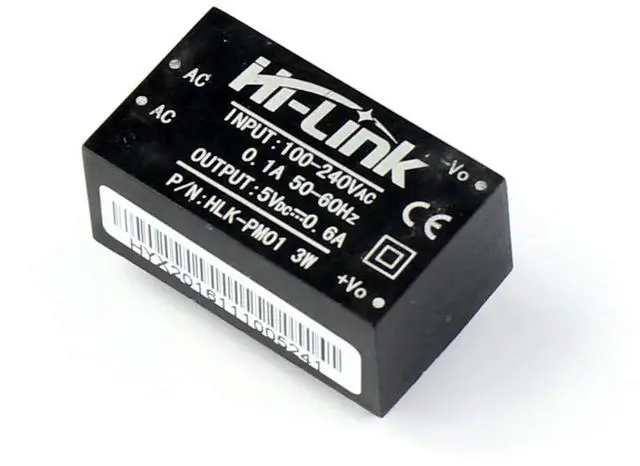 Main image of New HLK-PM01 AC-DC 220V to 5V Step-Down Power Supply Module Mini Size Intelligent Household Switch Step Down Power Supply Module (Black)