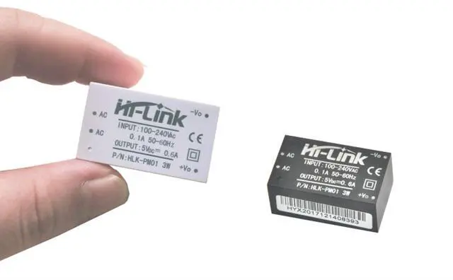 Alt view image 4 of 4 - New HLK-PM01 AC-DC 220V to 5V Step-Down Power Supply Module Mini Size Intelligent Household Switch Step Down Power Supply Module (Black)