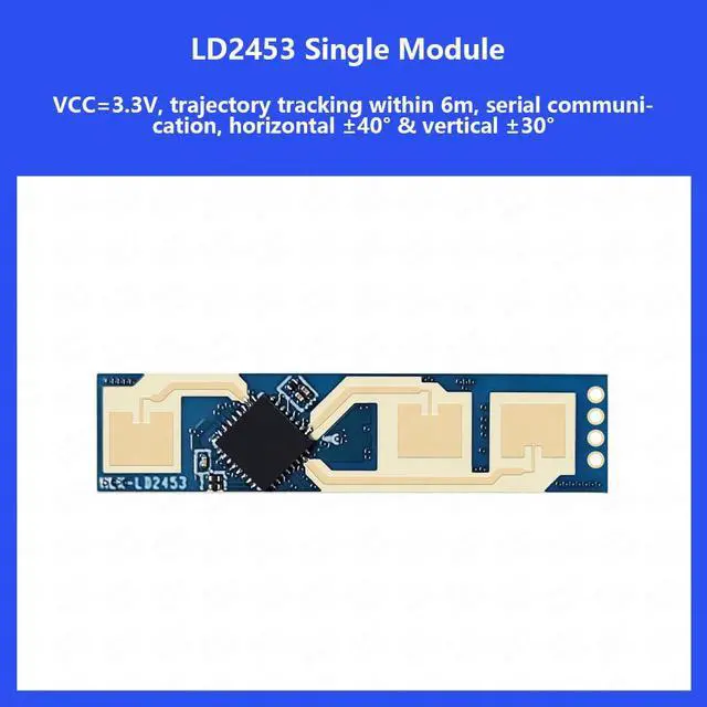 Alt view image 2 of 7 - HLK-LD2453 24G Multi-Target Human Motion Trajectory Radar Module Millimeter-Wave Sensor Single-Transmitter, Dual-Receiver via Serial Communication (Module Test Kit)