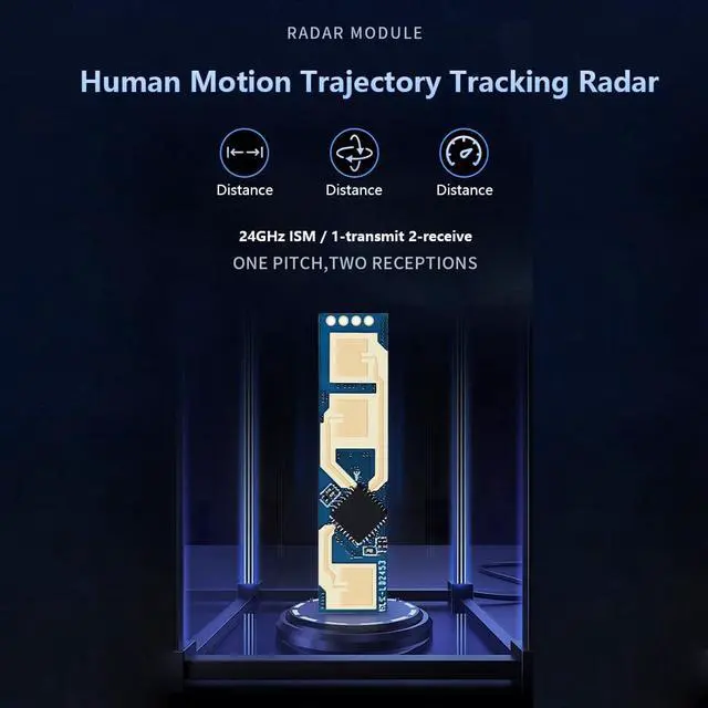 Alt view image 3 of 7 - HLK-LD2453 24G Multi-Target Human Motion Trajectory Radar Module Millimeter-Wave Sensor Single-Transmitter, Dual-Receiver via Serial Communication (Module Test Kit)