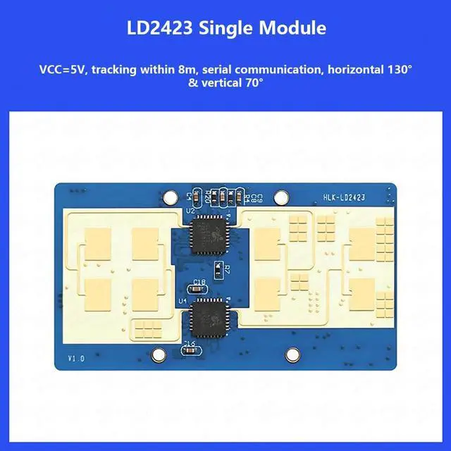 Alt view image 2 of 7 - HLK-LD2423 24G Multi-Target Recognition Millimeter-Wave Radar Tracking Sensor Human Trajectory Detection for Distance, Angle, and Speed (Module only)