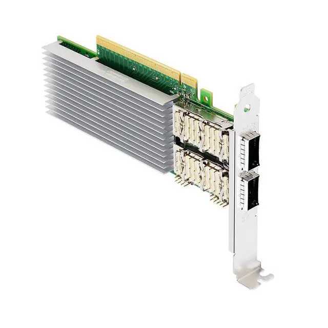 Alt view image 3 of 7 - PCIe4.0 x16 to 2Port QSFP28 Network Card 100G Fiber Module Adapter E810-CQDA2