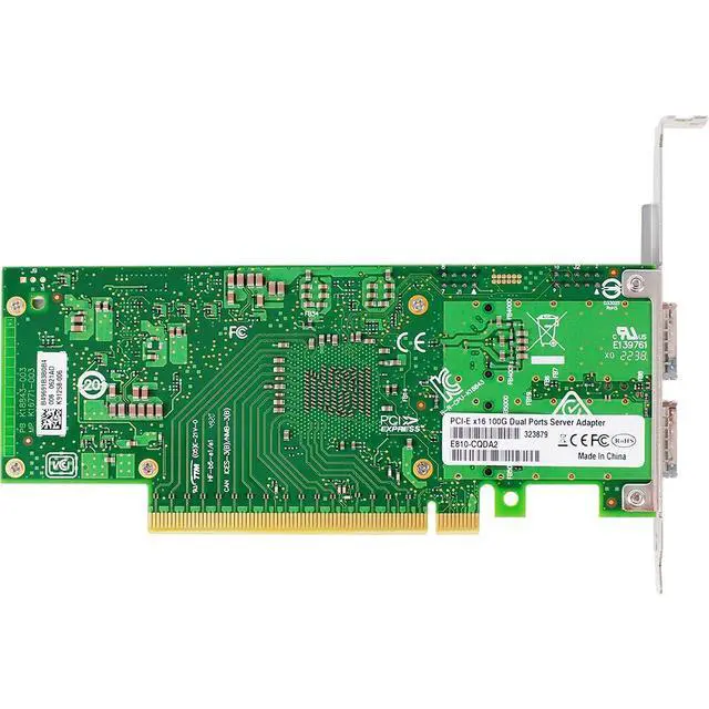 Alt view image 4 of 7 - PCIe4.0 x16 to 2Port QSFP28 Network Card 100G Fiber Module Adapter E810-CQDA2