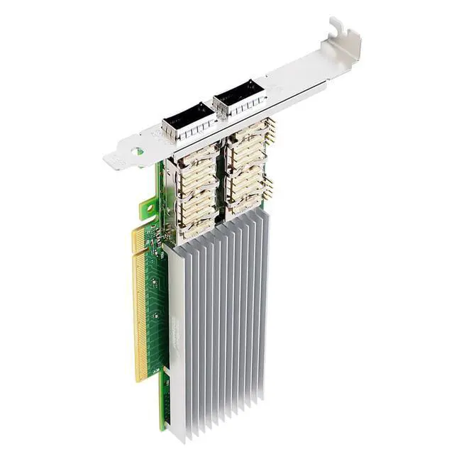 Alt view image 7 of 7 - PCIe4.0 x16 to 2Port QSFP28 Network Card 100G Fiber Module Adapter E810-CQDA2