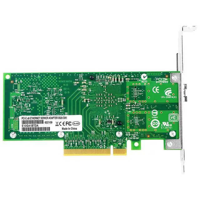 Alt view image 4 of 7 - PCIe2.0 x8 to 1Port SFP+ Network Card 10G Fiber Module Adapter X520-DA1 Support X8 X16
