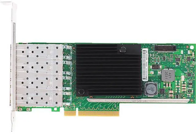 Alt view image 2 of 5 - PCIe3.0 x8 to 4Port SFP+ Network Card 10G Fiber Module Adapter X710-DA4 Support X8 X16