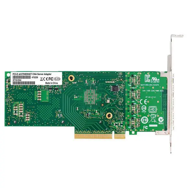 Alt view image 5 of 5 - PCIe3.0 x8 to 4Port SFP+ Network Card 10G Fiber Module Adapter X710-DA4 Support X8 X16