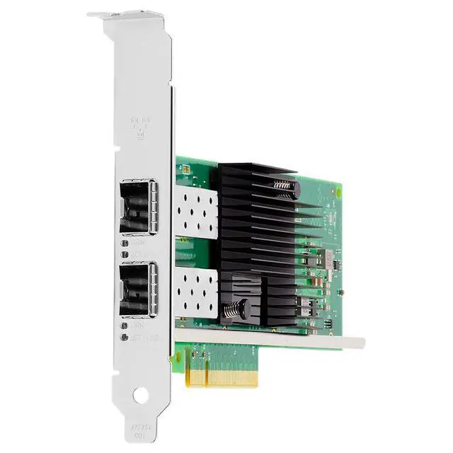 Alt view image 2 of 6 - PCIe3.0 X8 to 2Ports SFP+ Network Card 10G Fiber Module Adapter X710-DA2 Support X8 X16