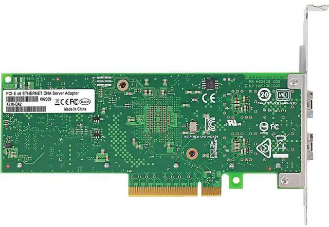 Alt view image 6 of 6 - PCIe3.0 X8 to 2Ports SFP+ Network Card 10G Fiber Module Adapter X710-DA2 Support X8 X16